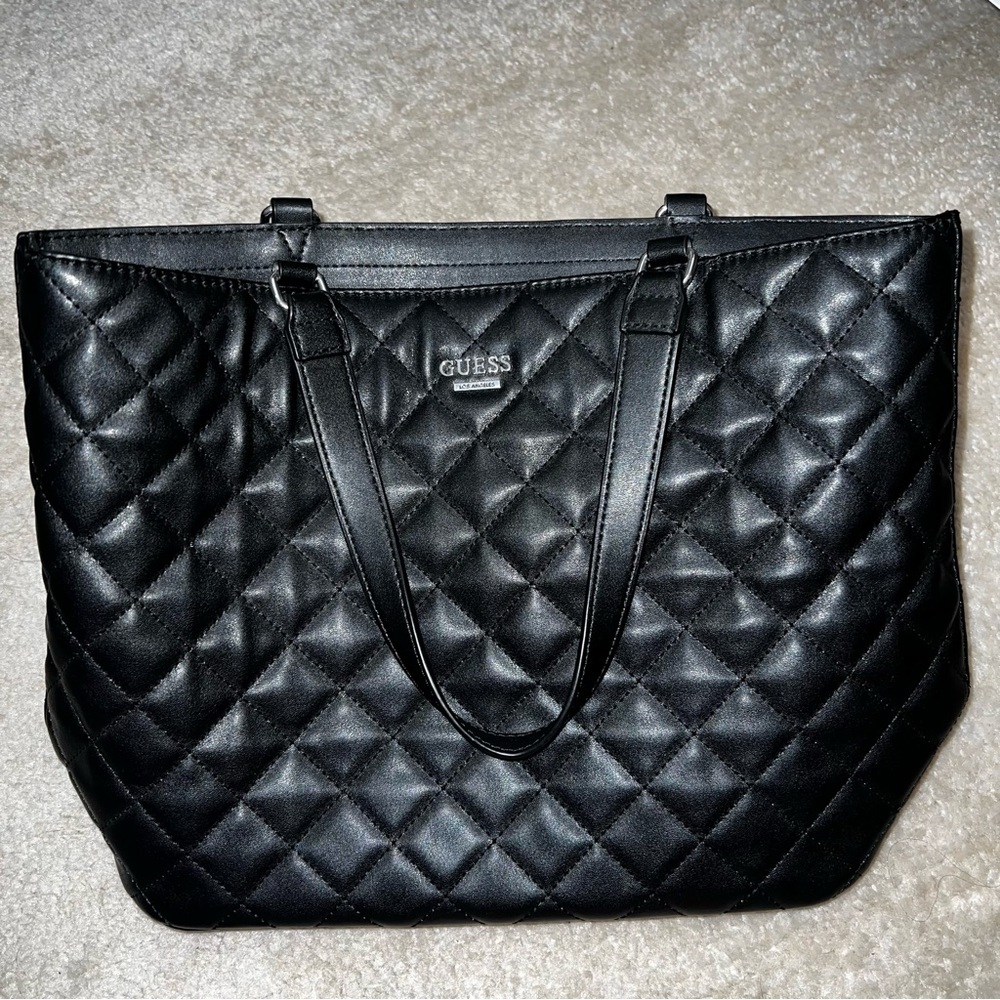 Black Quilted Guess Purse